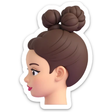 head with a bun hairstyle sticker