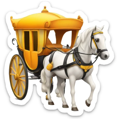 not expensive horse carriage in yellow-orange color sticker