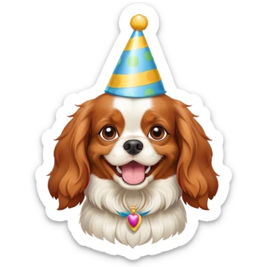 Happy birthday from cavalier dog sticker