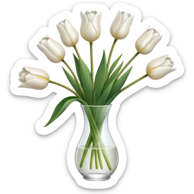 White tulips sticker