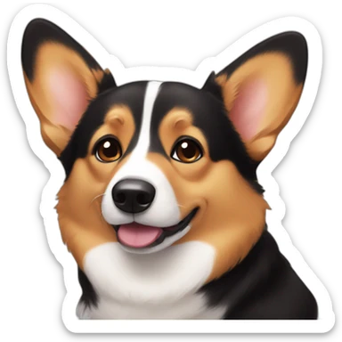 black and tan corgi face sticker