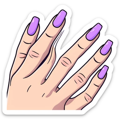 pastel lilac nails sticker