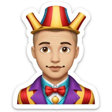 handsome man in a low costume circus artist sticker