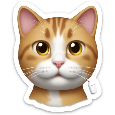 cat wearing airpods pro sticker