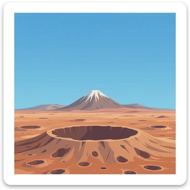Planet with Olympus mons sticker