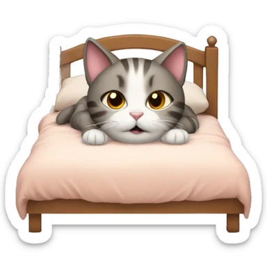 Cat in bed sticker