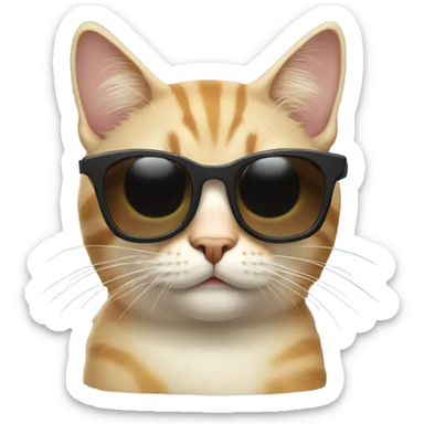 Cat with sunglasses sticker