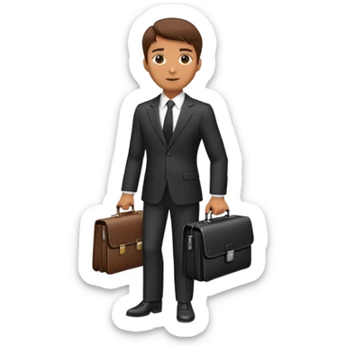 lawyer with briefcase and suit sticker