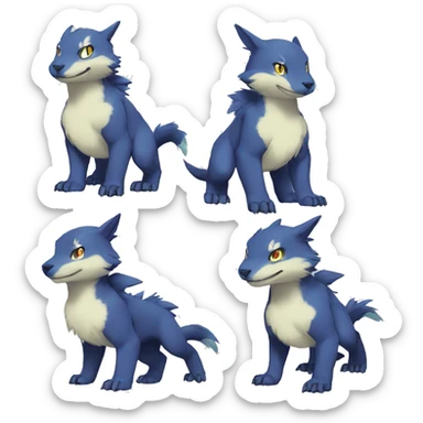 Cute cool anthro Digimon-Pokémon-animal full body sticker