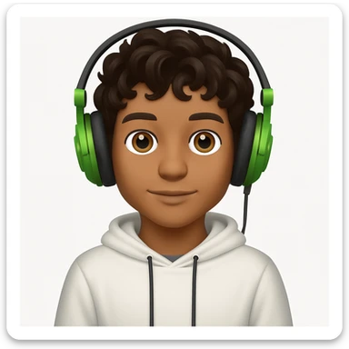 Make the boy's hair wavy, keep everything else the same. sticker