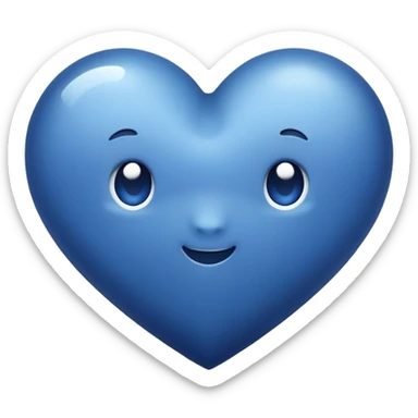 cute navy blue heart  sticker