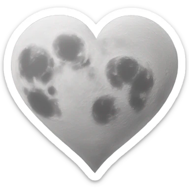 Heart shaped moon sticker