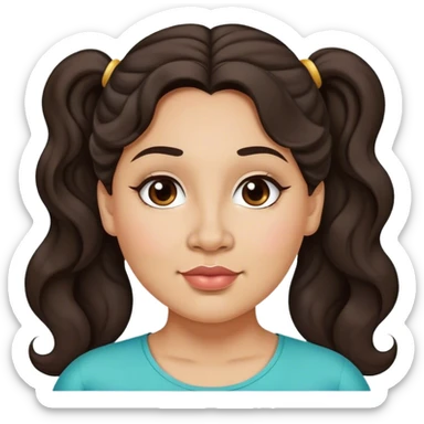  plus size light skin latino women with wavy dark hair in pony tail flat wide nose  sticker