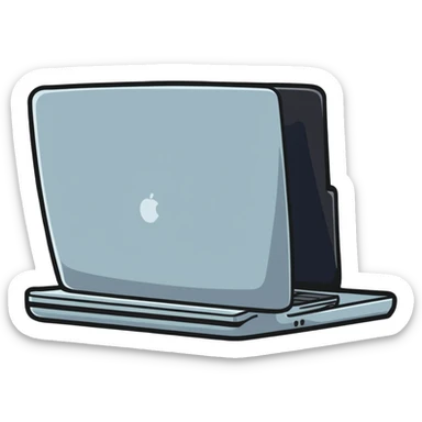 focused professional working on laptop sticker