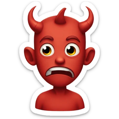 Sad devil sticker