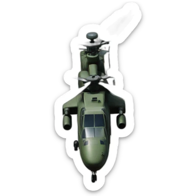 militar helicopter, view from above sticker