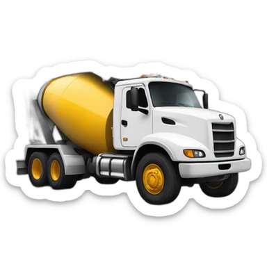 concrete-mixer truck white sticker