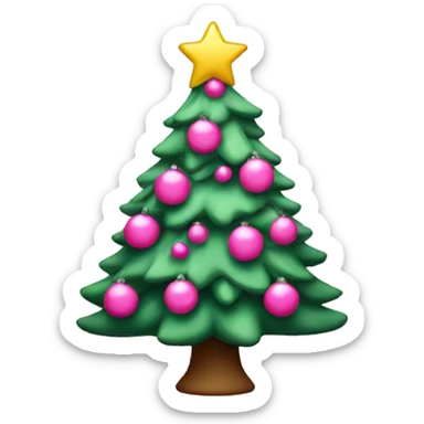 Pink Christmas tree sticker