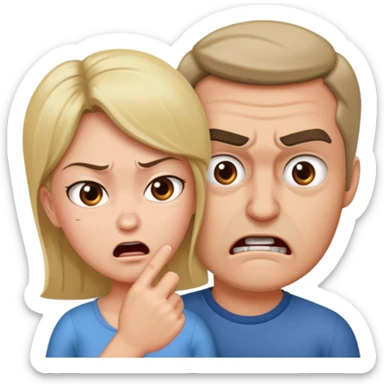 Une homme possessif qui essaye d’attraper sa femme sticker