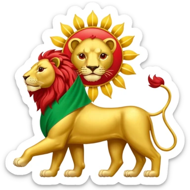 Iran lion and sun flag sticker