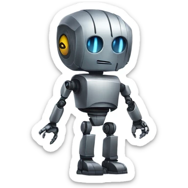 a robot that only speak with emo sticker