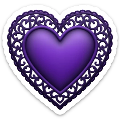 black and purple lace heart sticker