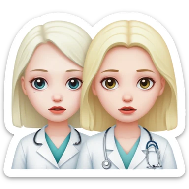 2 girls at bad hospital  sticker