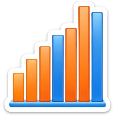 bar chart with rising columns sticker