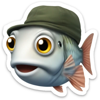 A fish wearing cap sticker