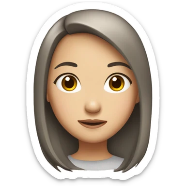 Poster of an Asian girl with straight brown hair named Lucy  sticker