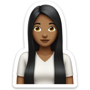Girl with black hair sticker