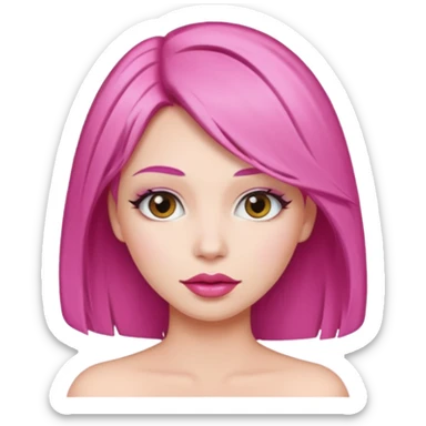 woman Pink lips, deifferent hair. sticker