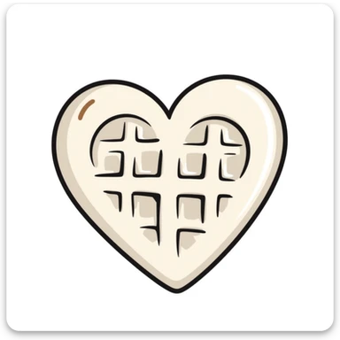 beige heart waffle sticker
