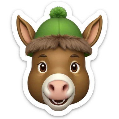 donkey with green hat sticker
