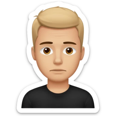 young tired man after training in black t-shirt sticker