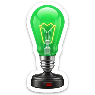 1980s green lighting lamp sticker