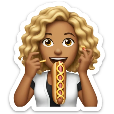 Beyoncé eating a hot dog sticker