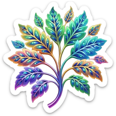dark rainbow filigree design, leaf shapes, flower shapes, nature shapes, toxic nature, toxic plants sticker