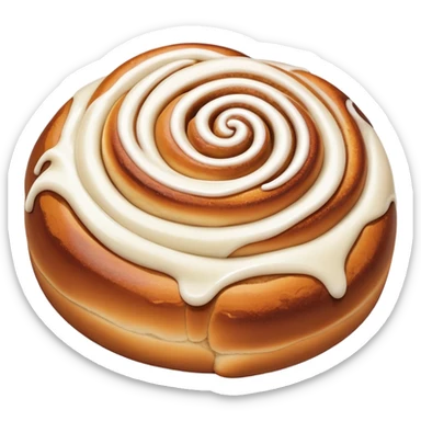 ultra realistic cinnamon bun with extra icing sticker