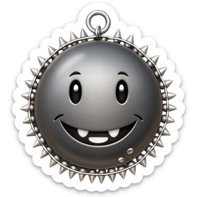 iPhone text message emoji size ball, and chain with spikes sticker