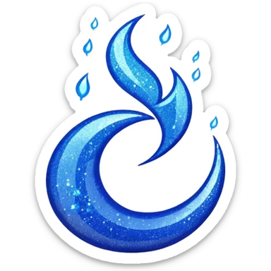 marine blue glitter fire sticker