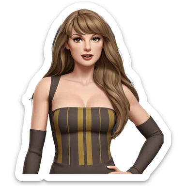 girl with long brown hair sticker