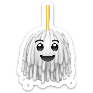 mop with foam and shiny stars sticker