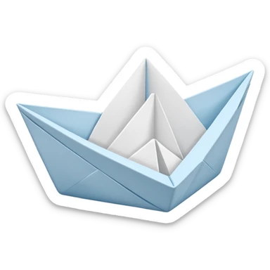 emoji de barco de papel de color blanco o celeste sticker