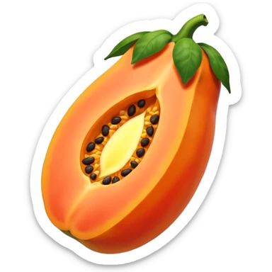 I want the shape and the color of the original papaya fruit, however, the fruit itself should be contitued by a flame sticker