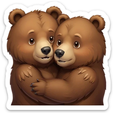 Bears cuddling sticker