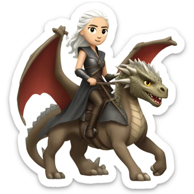 Daenerys Targaryen on dragon sticker