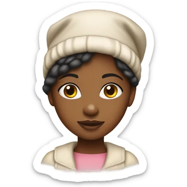 African American girl with modern day bonnet on head sticker