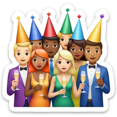 Rainbow gay party time sticker