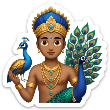 Murugan with vel and peocock at back vel also with  sticker